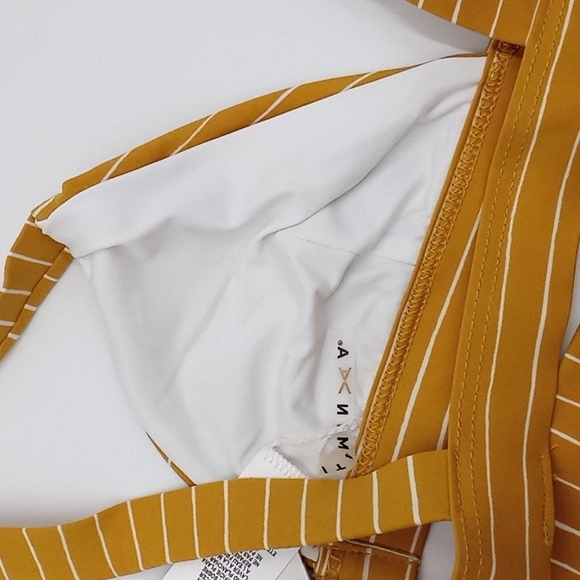 Sold! Vitamin A Neutra Triangle Top and Luciana Bottom Bikini Set Dorada Stripe - Picture 11 of 16